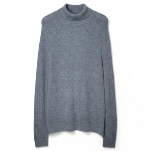 RW&CO Turtleneck Tunic Chunky Sweater Women's M Raglan Sleeve Marled Blue Cotton